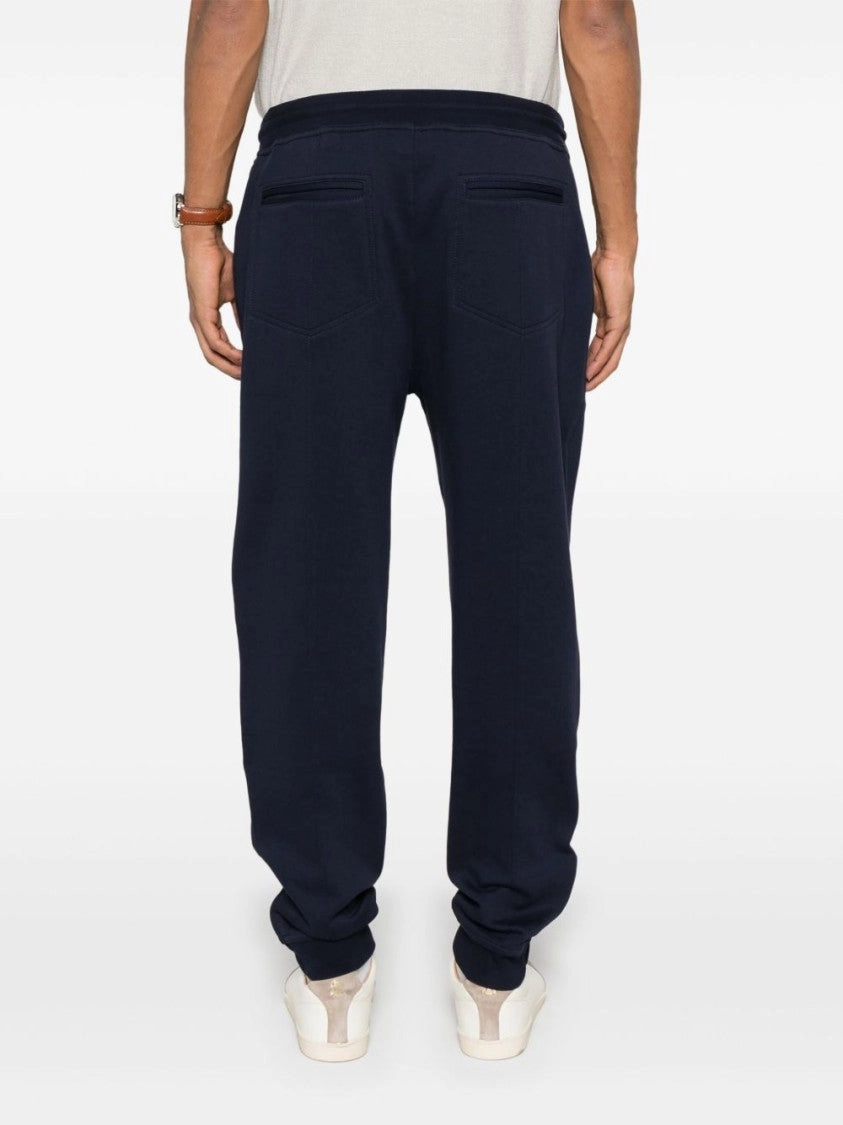 Navy Blue Trousers With Elasticated Drawstring
