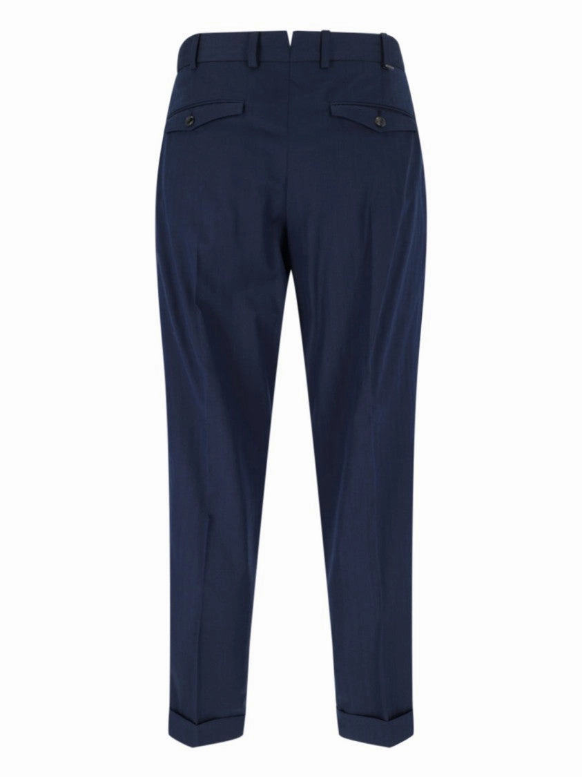 Navy High-Waisted Chino Pants With Straight Leg Design