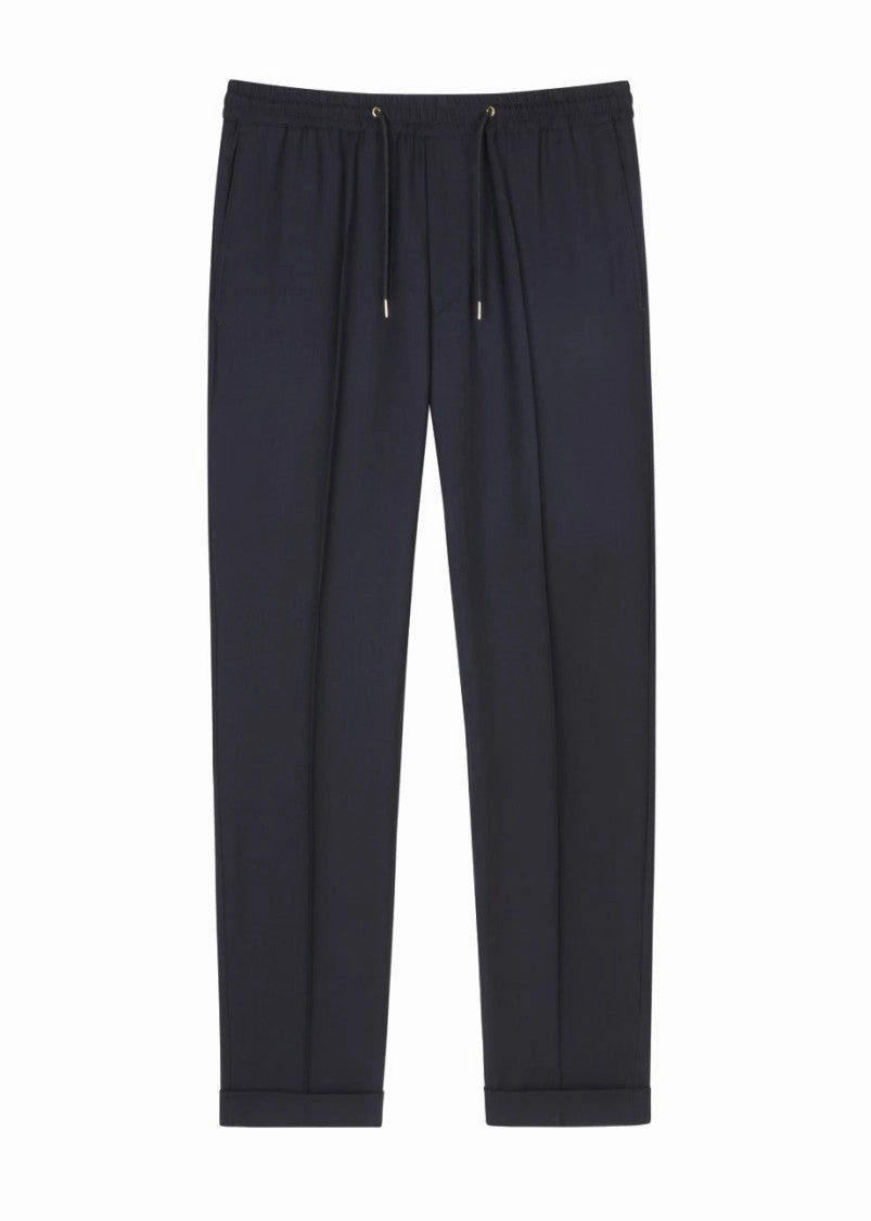 Navy Tailored Trousers With Relaxed Fit