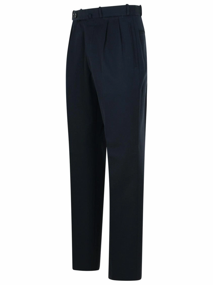 Navy Virgin Wool Trousers