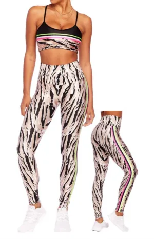 Neon 7/8 Leggings In Nude Tiger Activewear Womens - cheap workout clothes for women