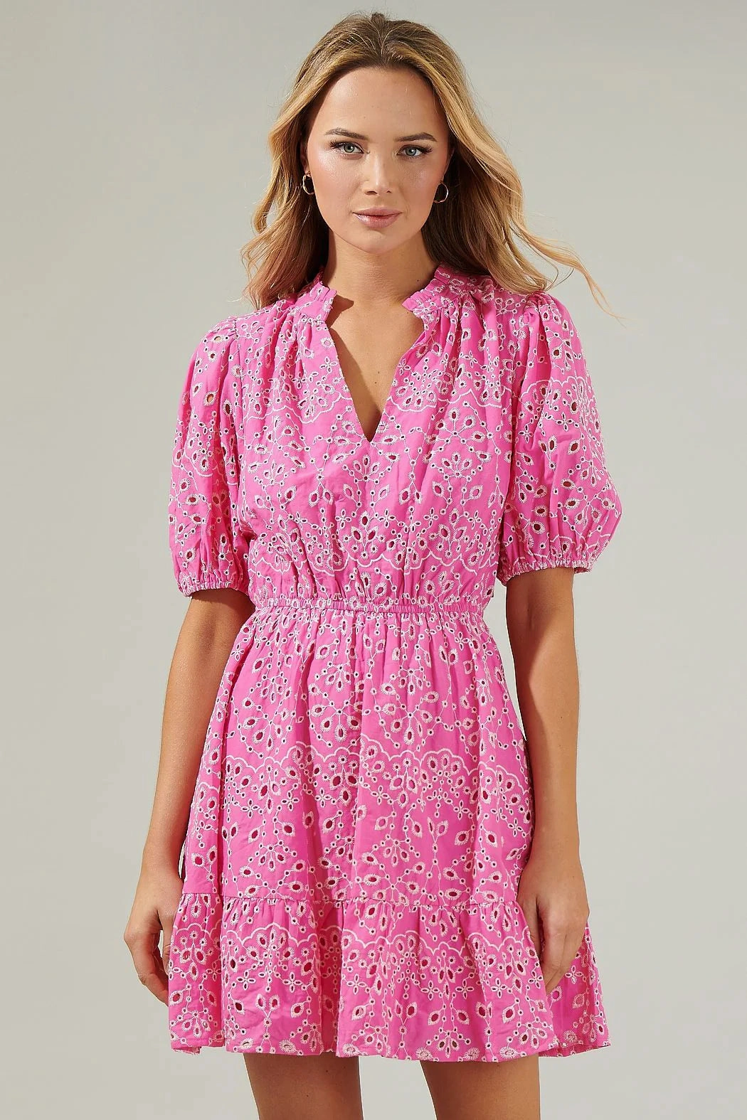 Newport Eyelet Dress - Pink