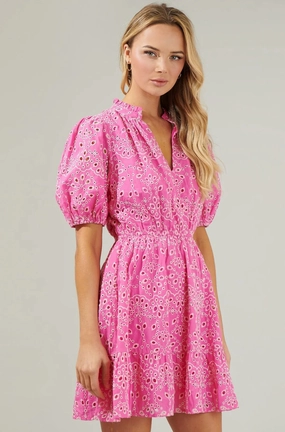 Newport Eyelet Dress - Pink maxi dresses clearance