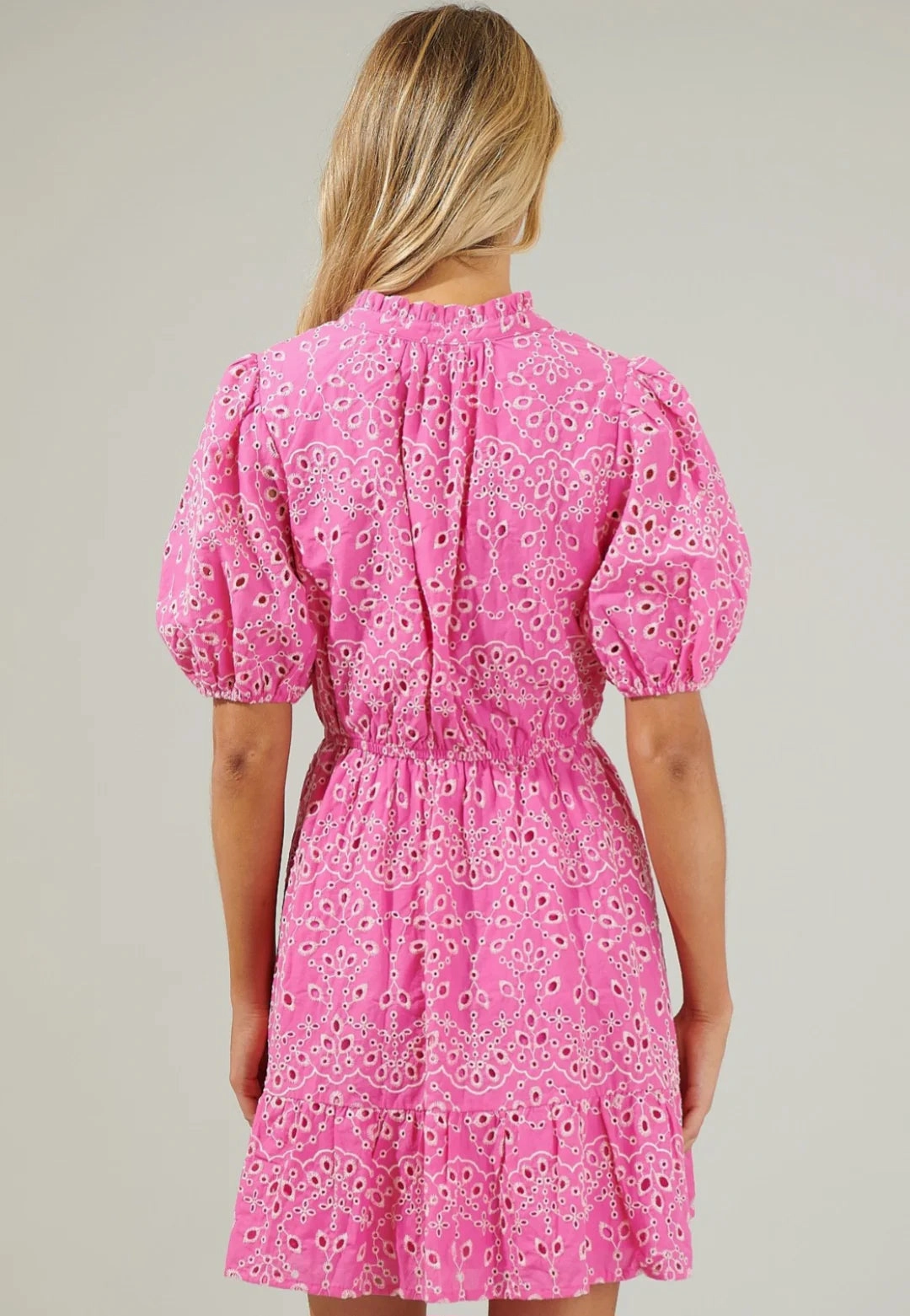 Newport Eyelet Dress - Pink