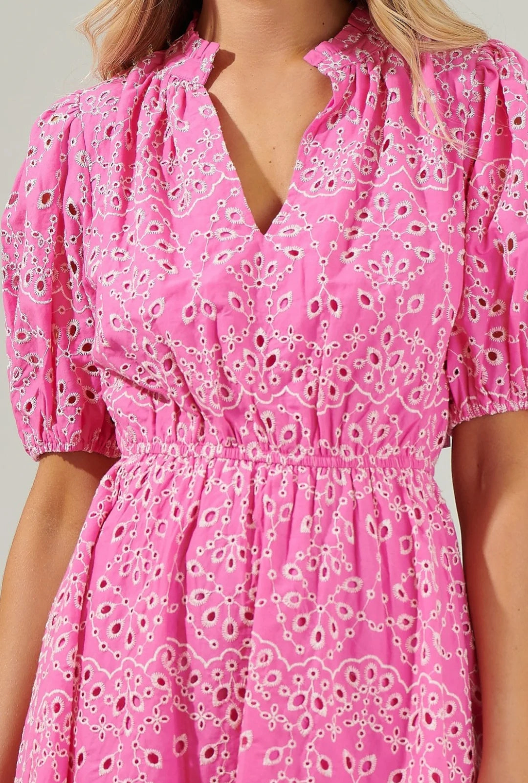 Newport Eyelet Dress - Pink