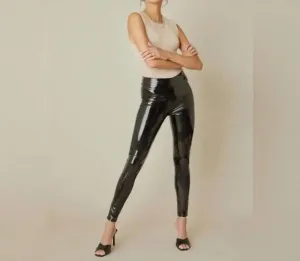 Nightlife Faux Leather Legging In Black Activewear Womens - yoga pants clearance