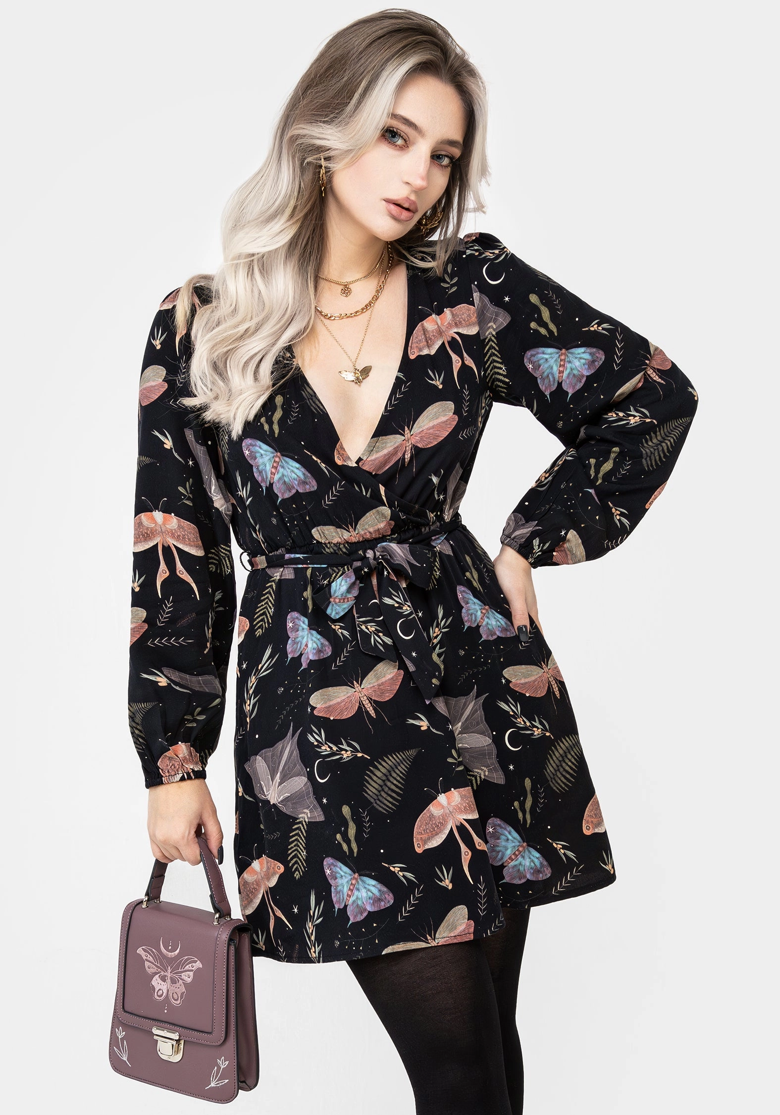 Nightmoth Mini Wrap Dress Dresses Womens - wedding guest outfits
