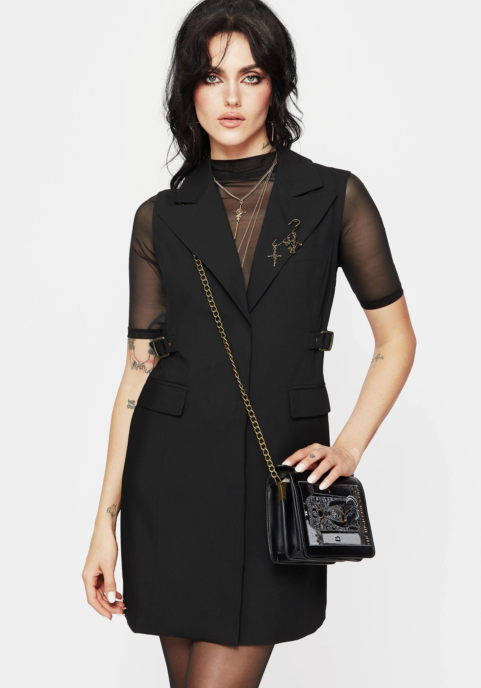 Oath Tailored Waistcoat Mini Dress Dresses Womens - beach dresses cheap