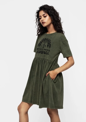 Obscura Graphic Print Mini Skater Dress Dresses Womens - wedding guest outfits