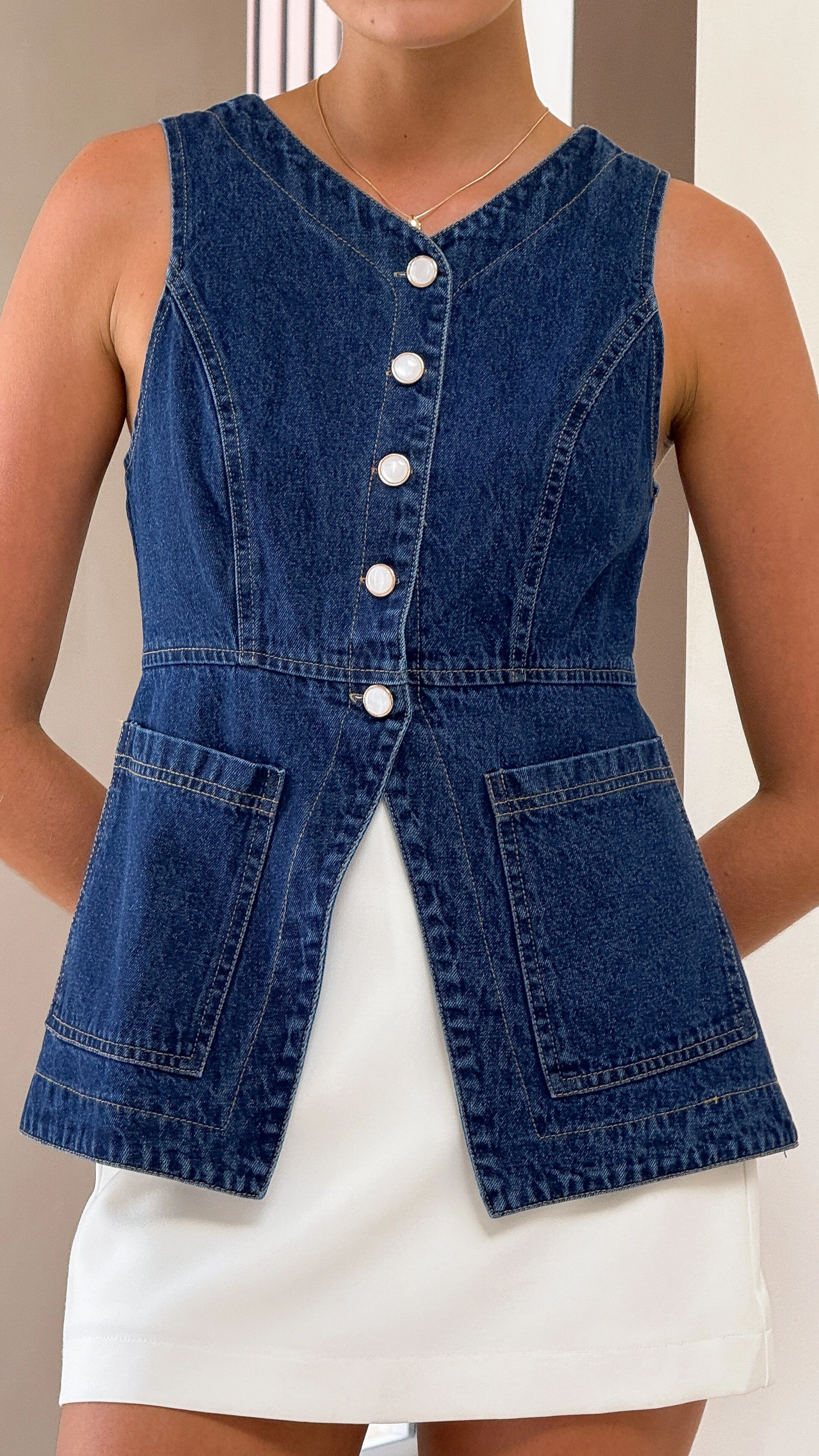 Olena Vest - Indigo Denim