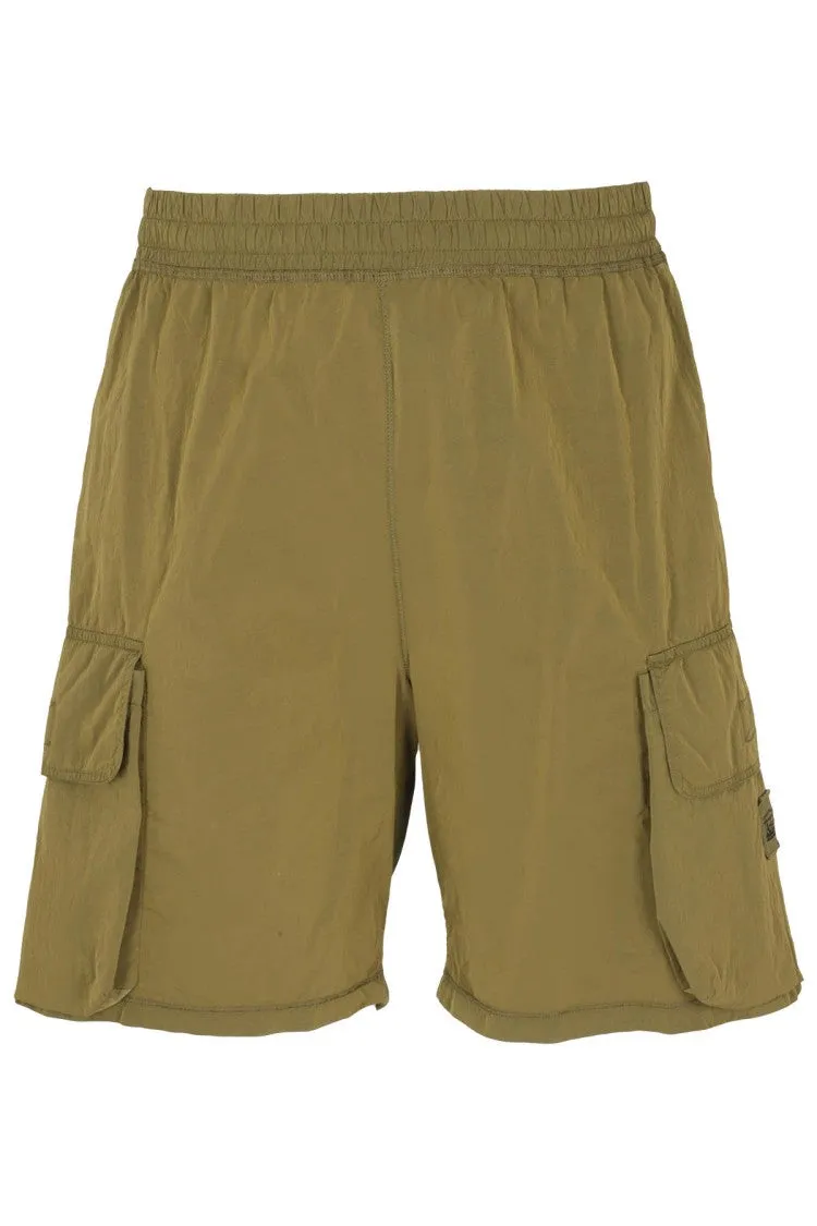 Olive Green  Nylon Hybrid Sweashort