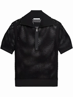Open-Knit Polo Shirt discount mens shirts
