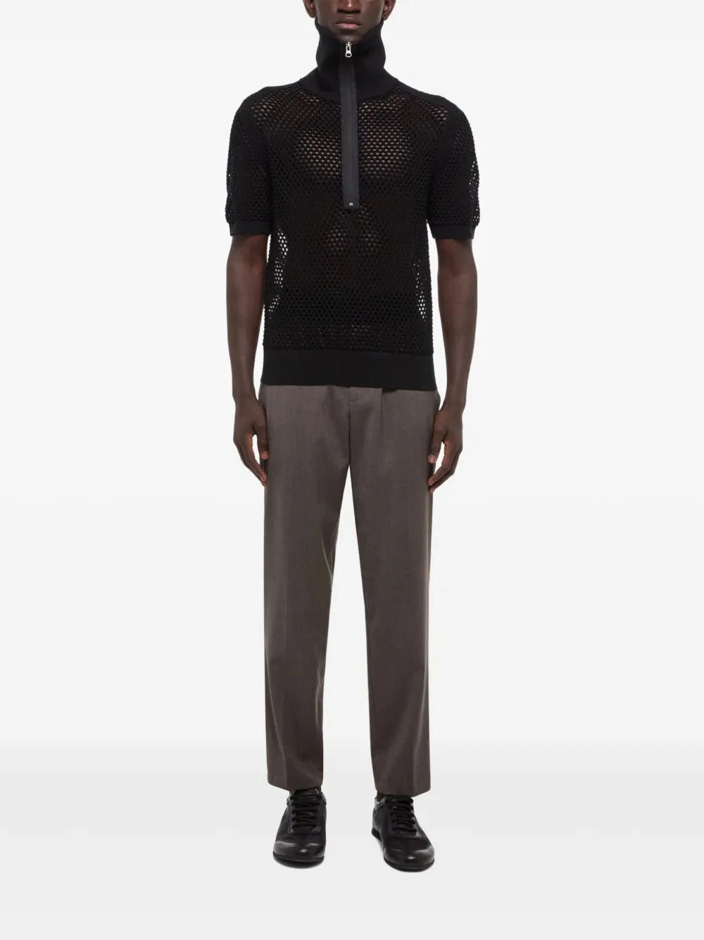 Open-Knit Polo Shirt