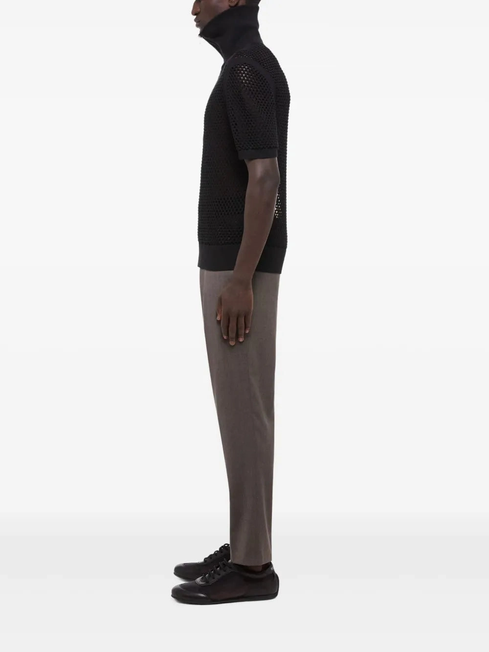 Open-Knit Polo Shirt