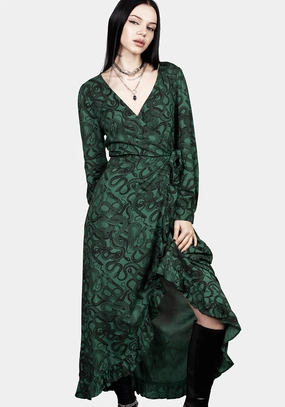 Ophidia Wrap Maxi Dress Dresses Womens - beach dresses cheap
