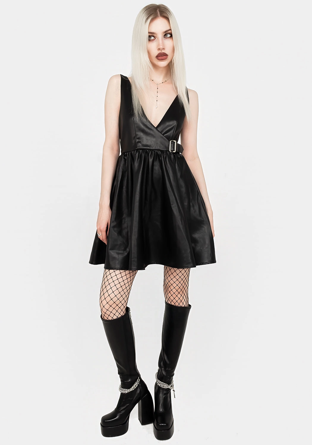 Opium Faux Leather Mini Dress Dresses Womens - summer dresses discount