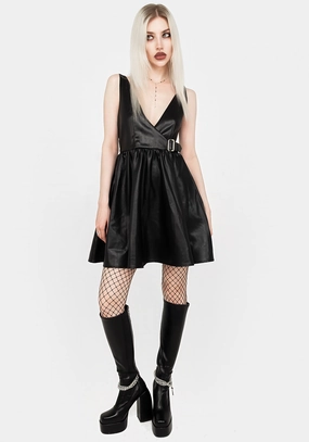 Opium Faux Leather Mini Dress Dresses Womens - summer dresses discount