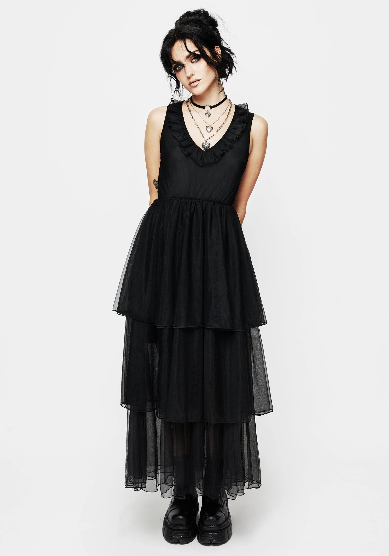 Opus Layered Tulle Apron Maxi Dress Dresses Womens - beach dresses cheap