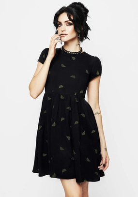 Osmunda Fern Embroidered Mini Skater Dress Dresses Womens - wedding guest outfits