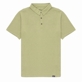 Patagonia Essential Polo Shirt Buckhorn Green mens t-shirts outlet