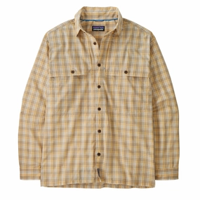 Patagonia L/S Island Hopper Shirt Dipper / Beeswax Tan mens tank tops best deals