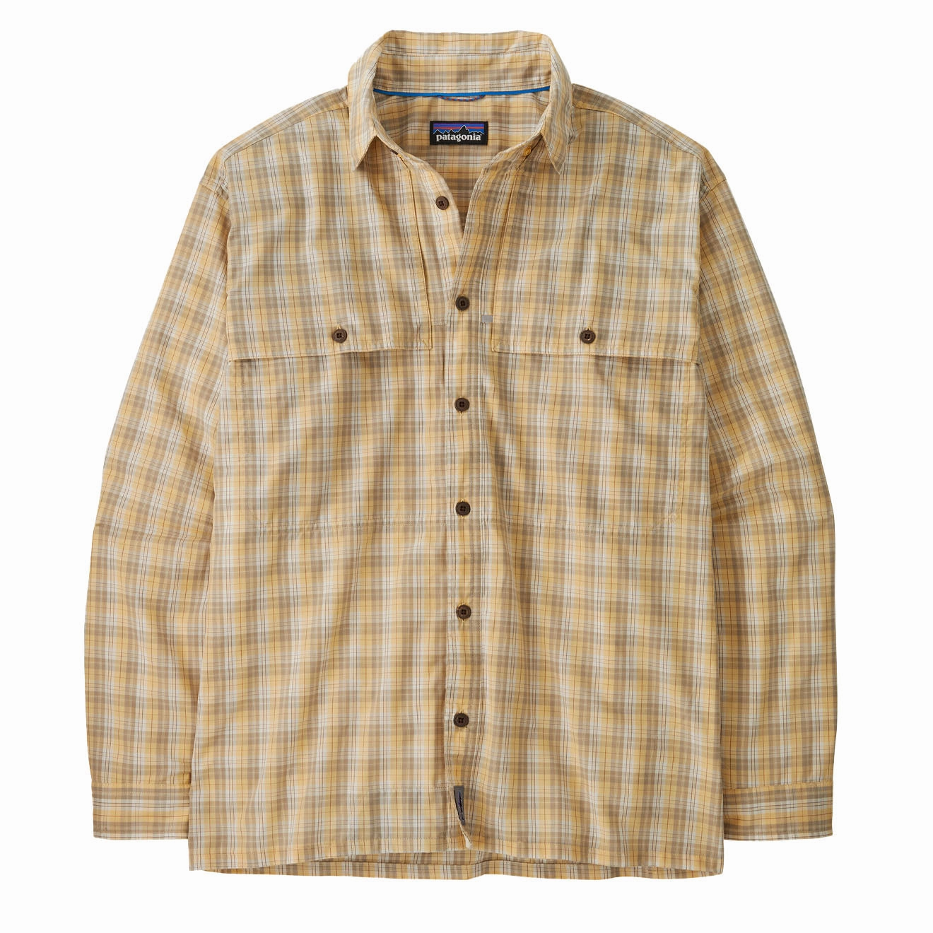 Patagonia L/S Island Hopper Shirt Dipper / Beeswax Tan mens tank tops best deals