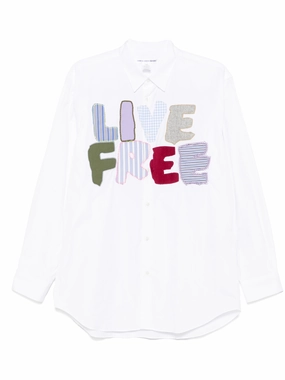 Patch-Lettering Shirt mens polos clearance