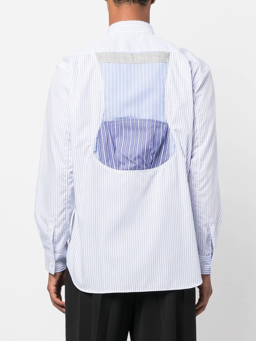 Patchwork-Panel Button-Up Shirt