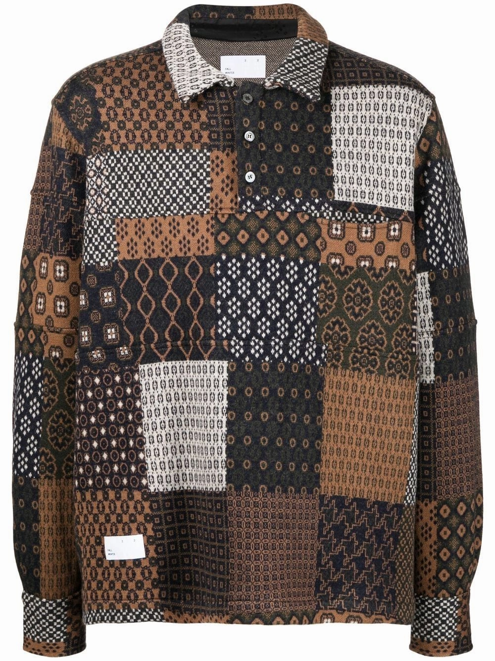 Patchwork Wool Shirt mens polos clearance