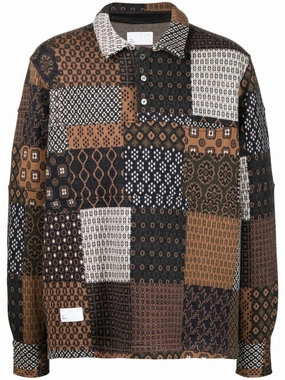 Patchwork Wool Shirt mens polos clearance