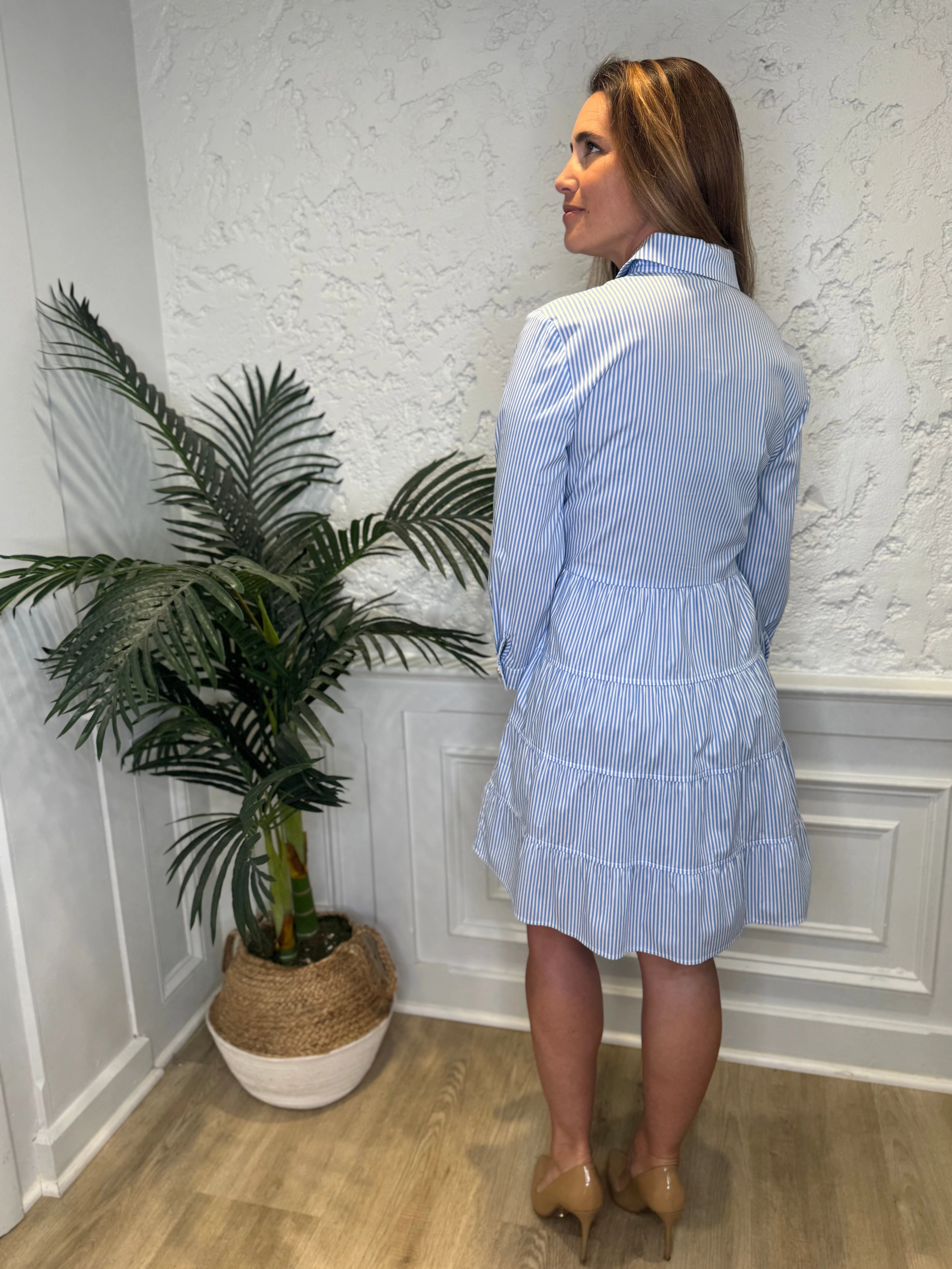 Patty Kim Capri Dress - Blue/White Stripe