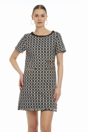 Patty Kim Coco Dress - Black/Cream Tweed maxi dresses clearance