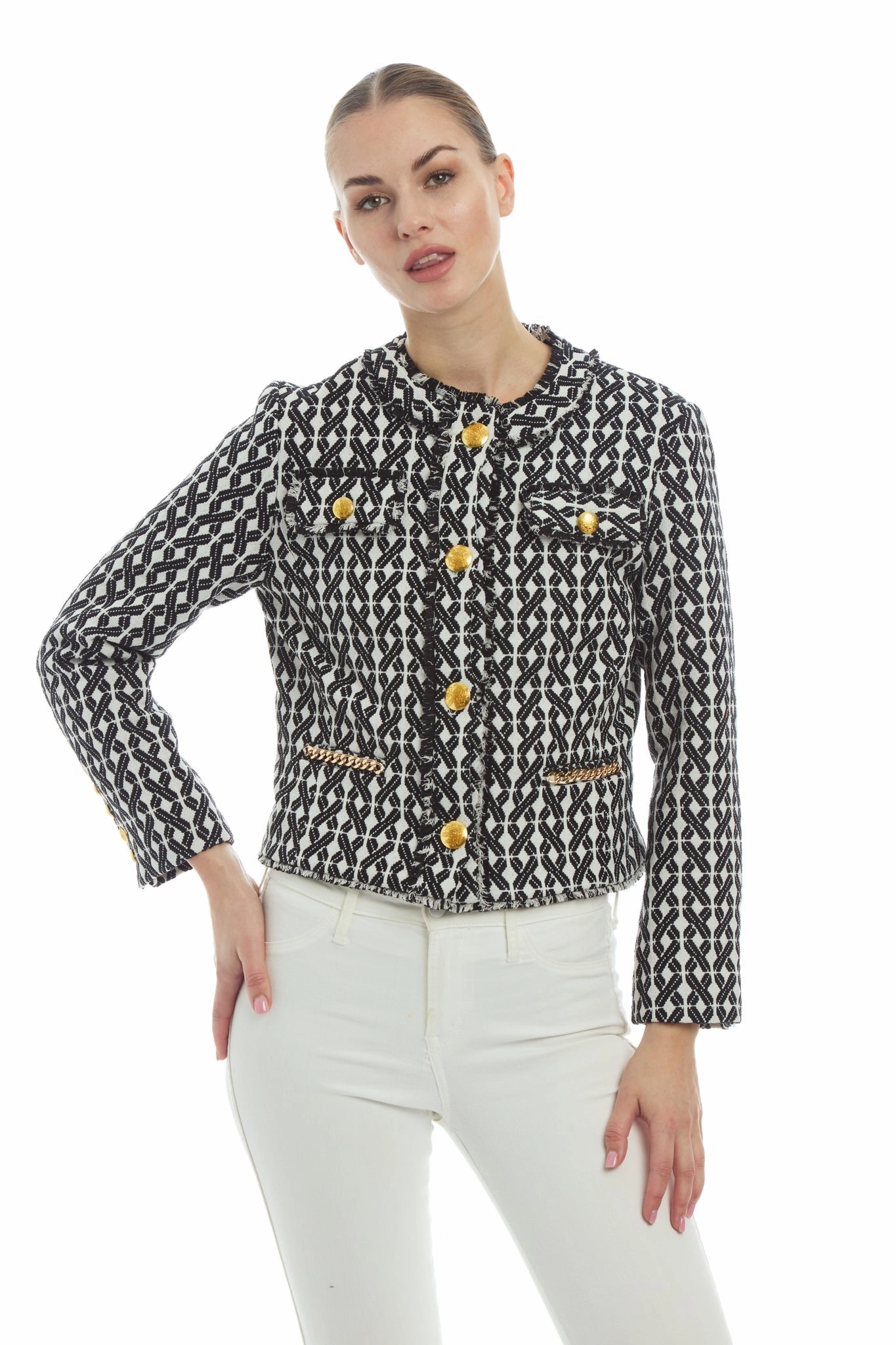 Patty Kim Coco Jacket - Black/Cream Tweed cheap womens dresses