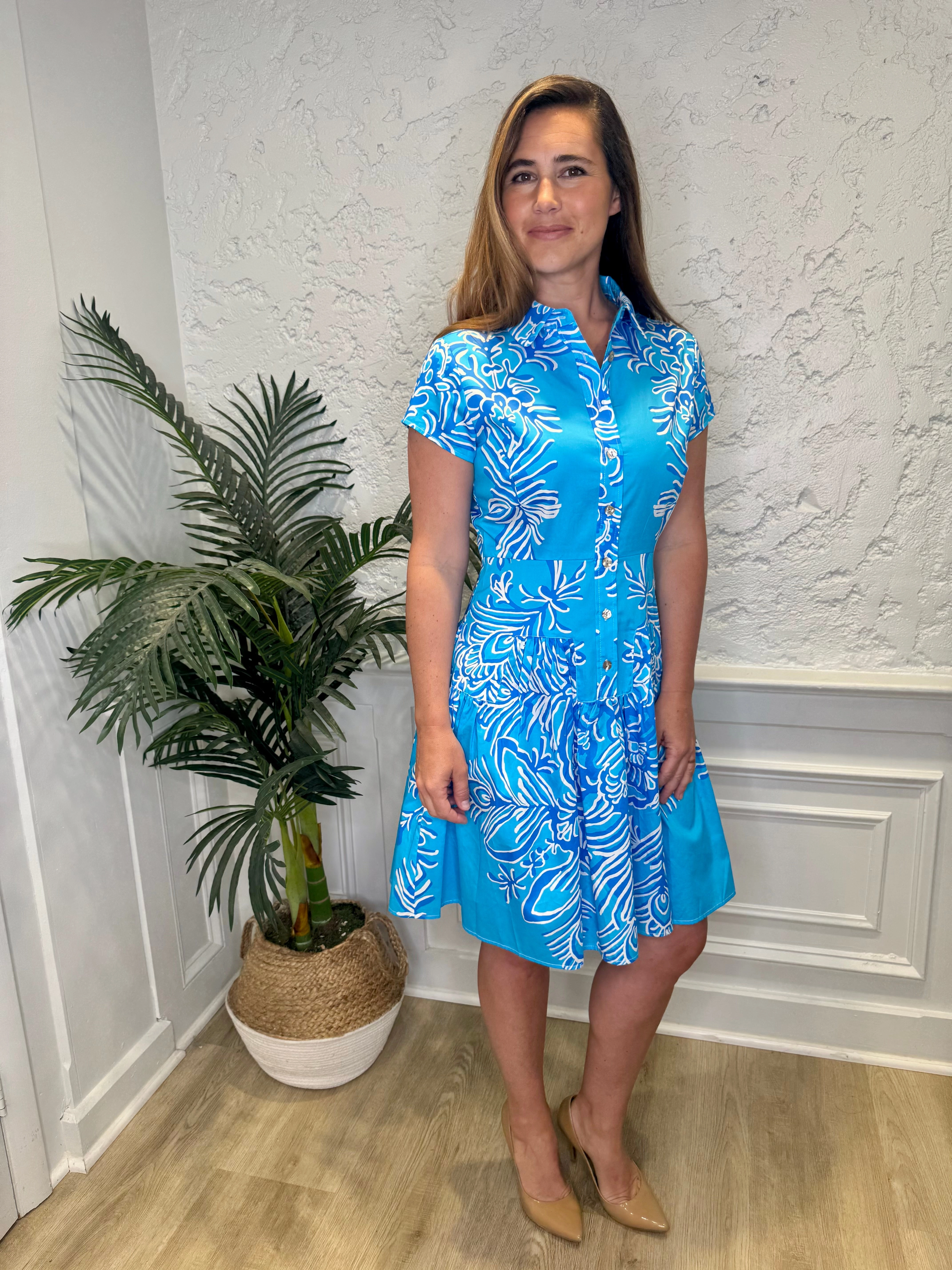 Patty Kim Colette Dress - Aqua Rococo