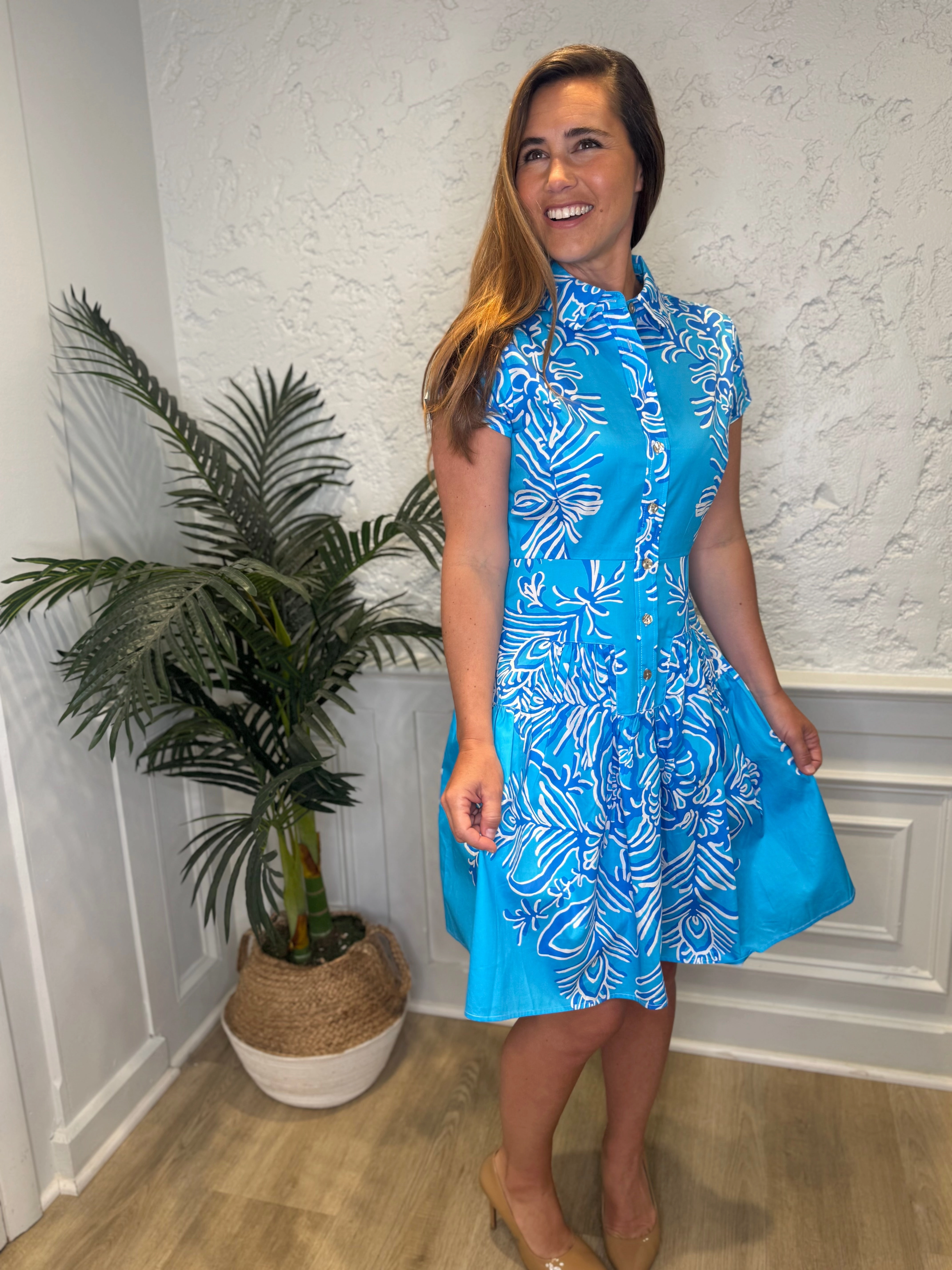 Patty Kim Colette Dress - Aqua Rococo
