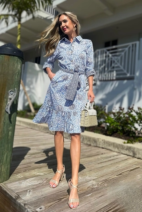 Patty Kim Essential Dress - Navy Medallion maxi dresses clearance