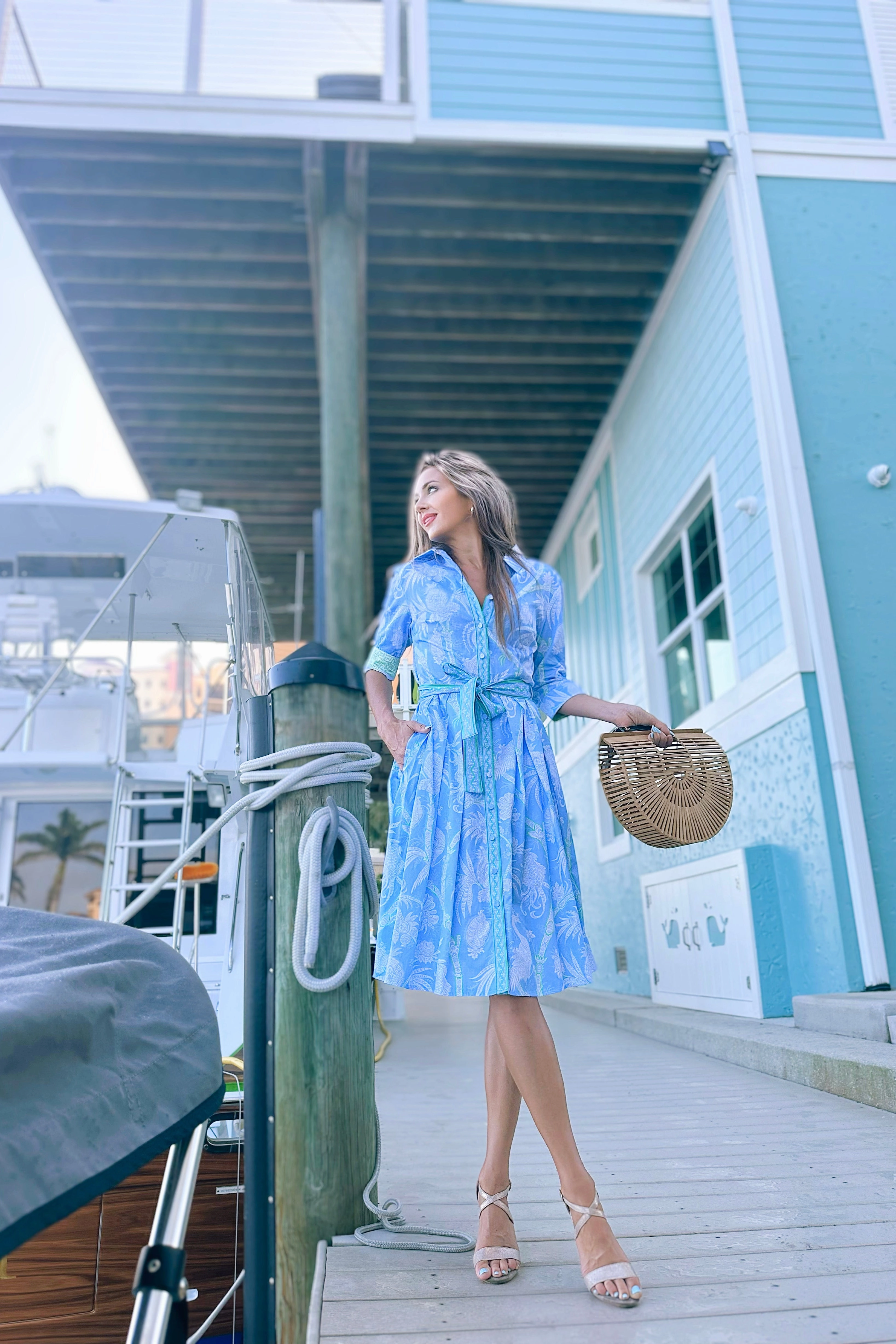 Patty Kim Kelly Dress - Sky Peacock Green maxi dresses clearance