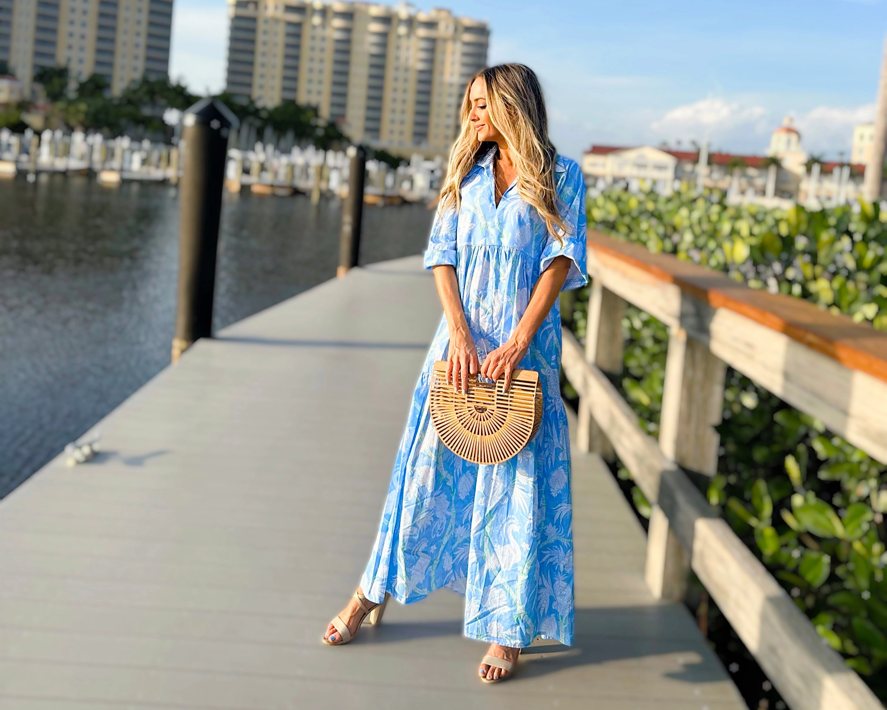 Patty Kim Marni Dress - Sky Peacock