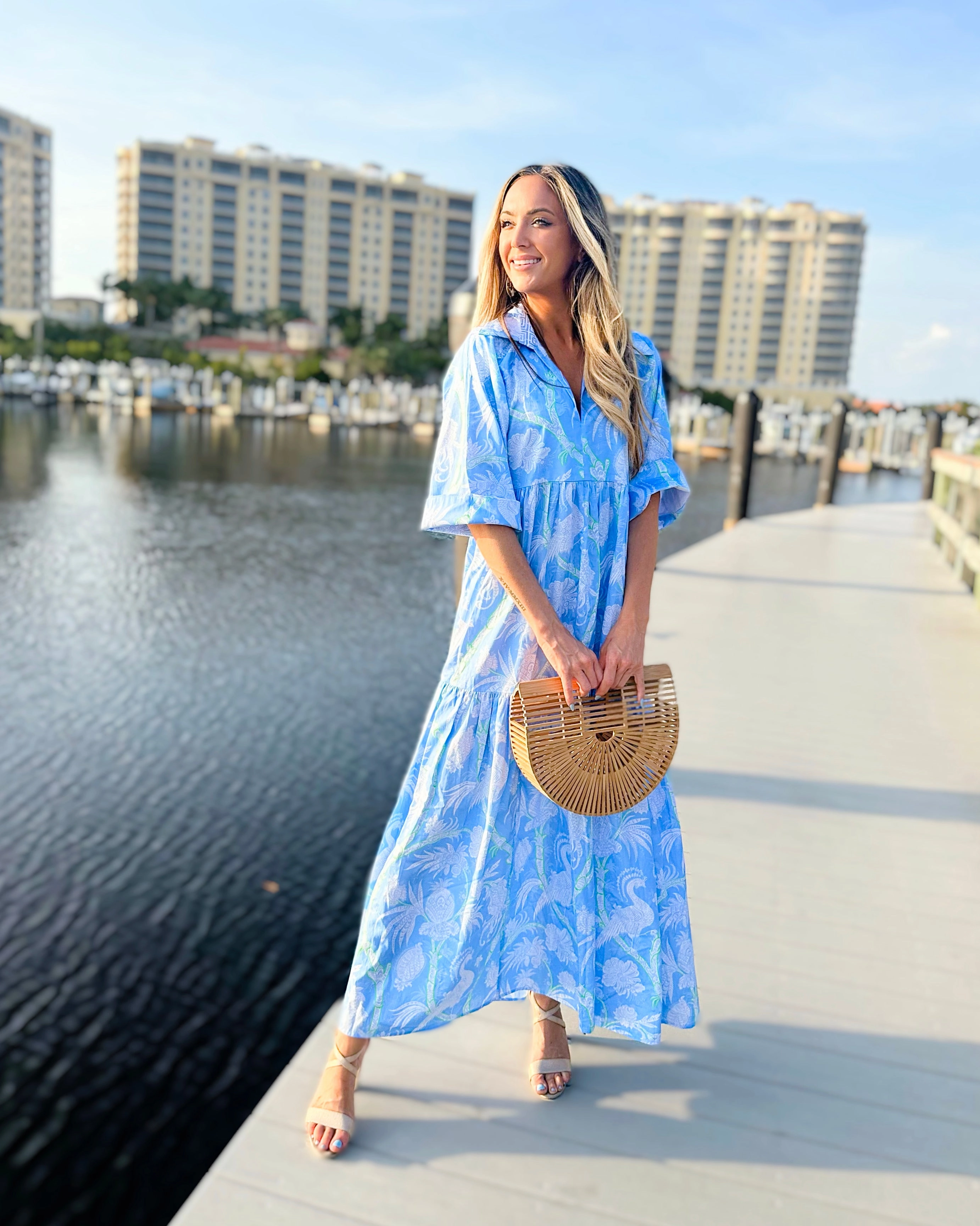 Patty Kim Marni Dress - Sky Peacock