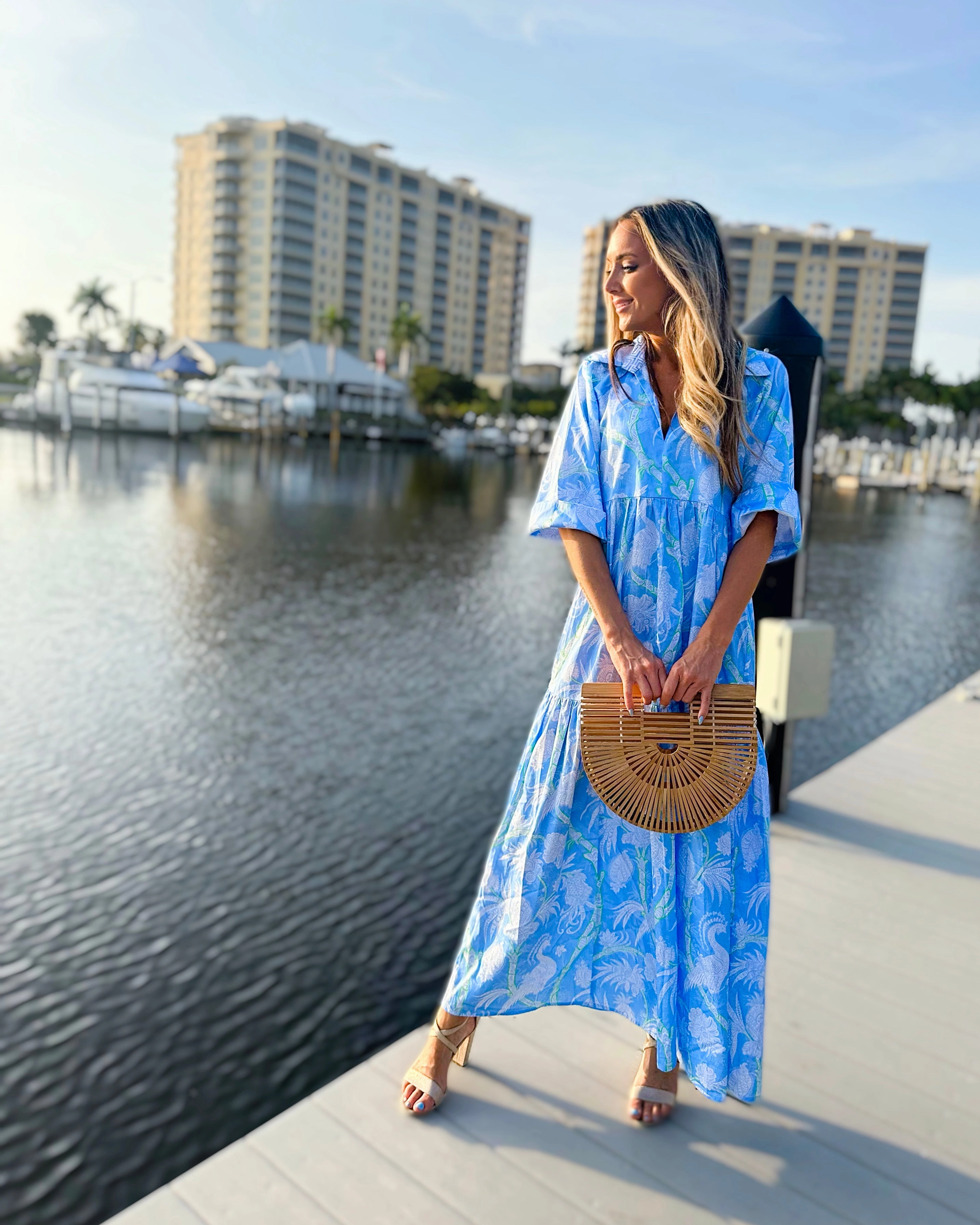 Patty Kim Marni Dress - Sky Peacock