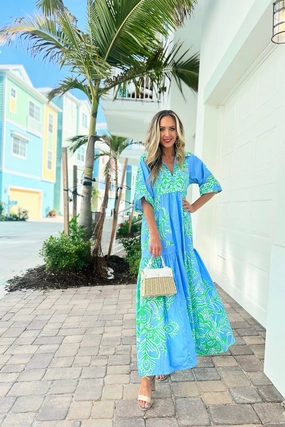 Patty Kim Marni  Maxi Dress - Peri Rococo cheap womens dresses