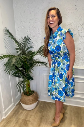 Patty Kim Megan Dress - Blue Zinnias maxi dresses clearance
