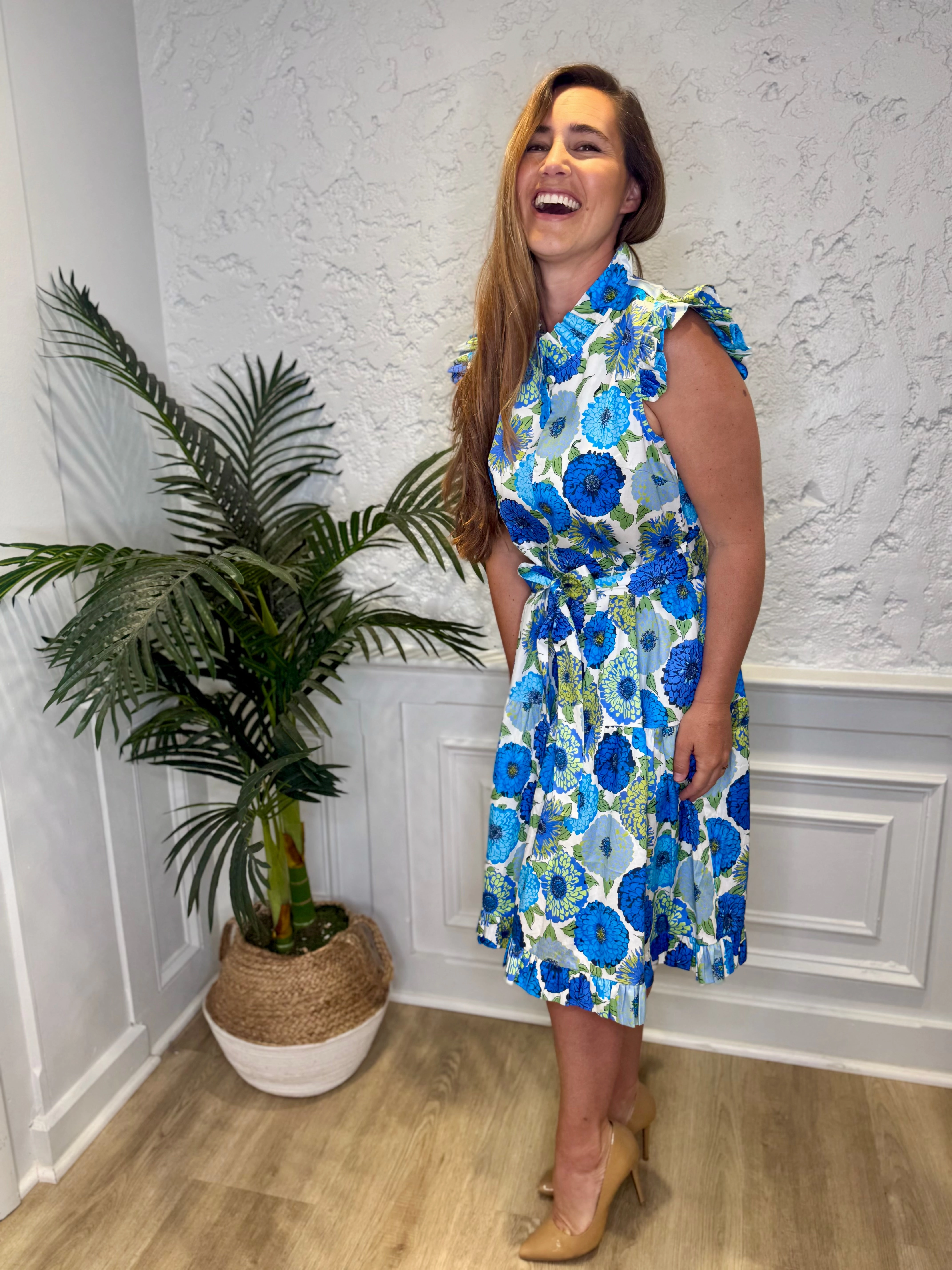 Patty Kim Megan Dress - Blue Zinnias