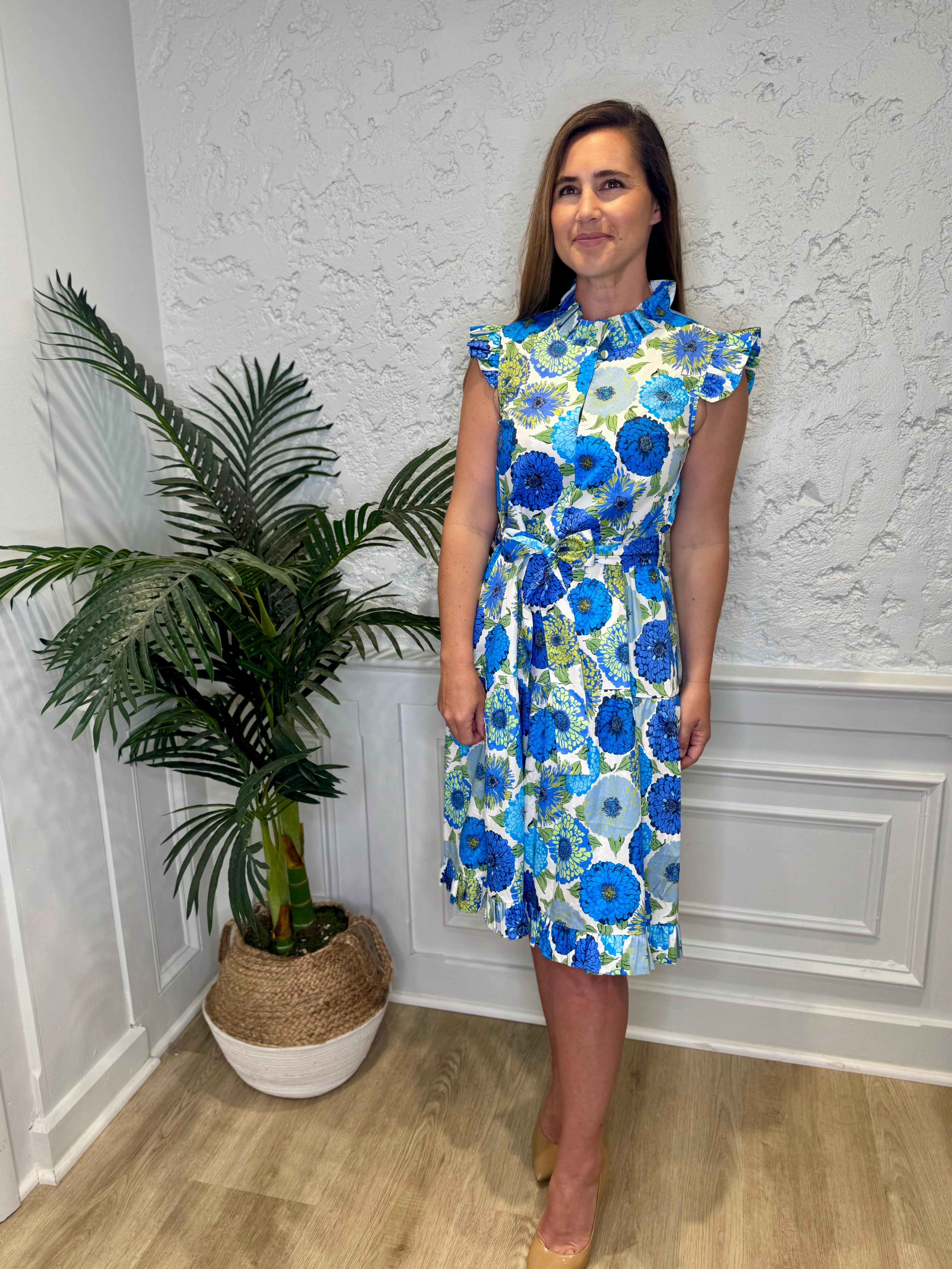 Patty Kim Megan Dress - Blue Zinnias