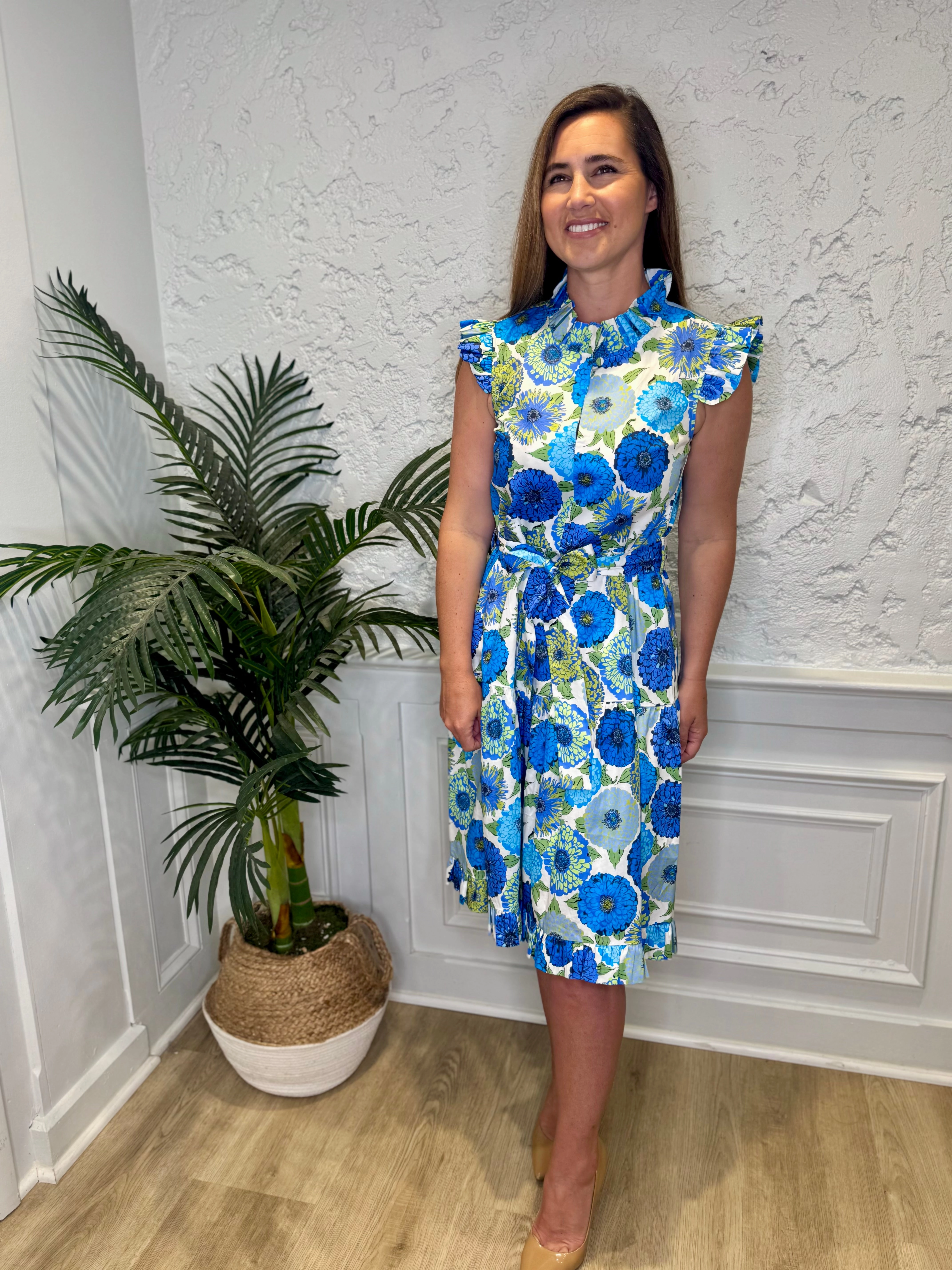 Patty Kim Megan Dress - Blue Zinnias