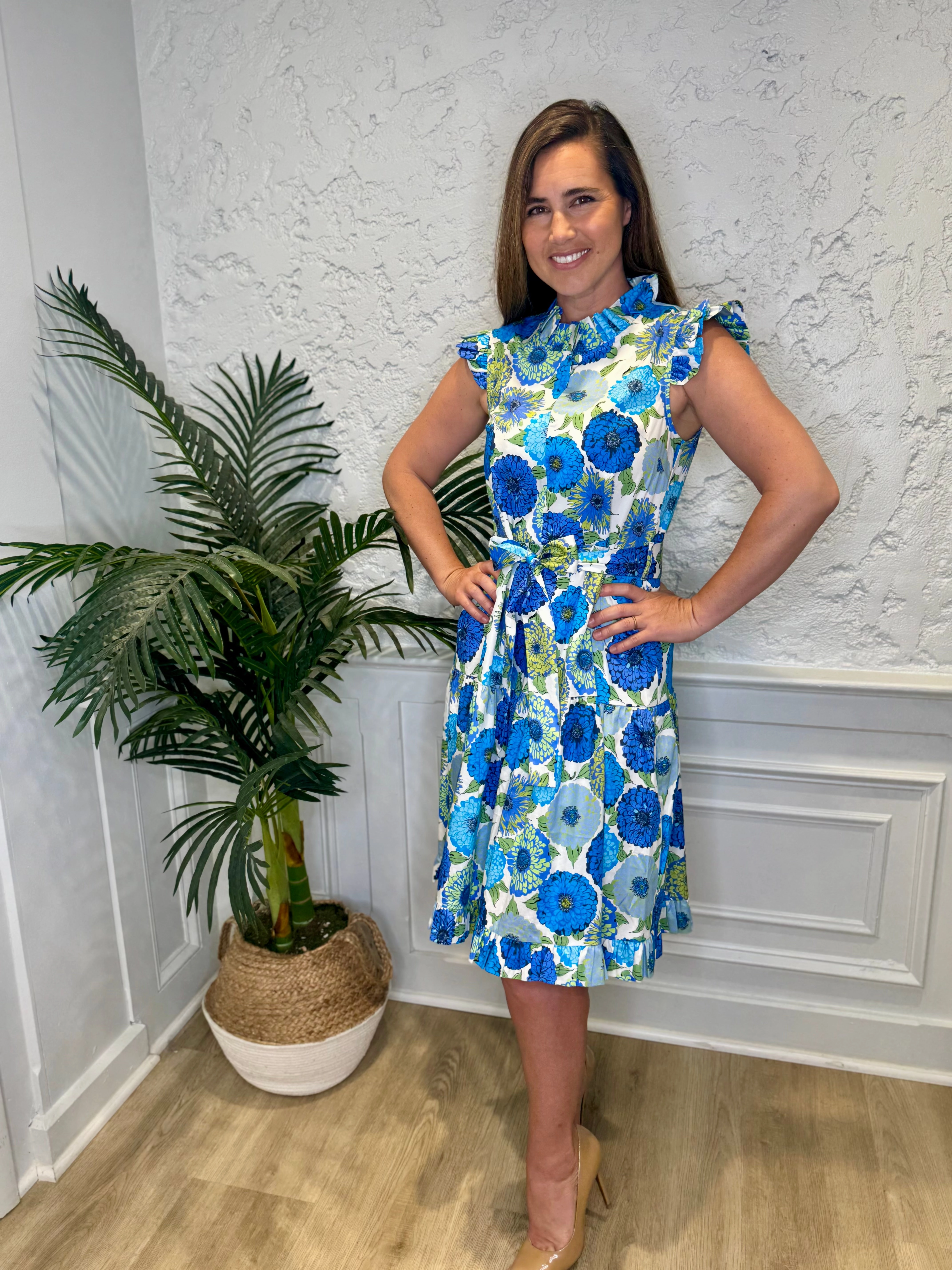 Patty Kim Megan Dress - Blue Zinnias
