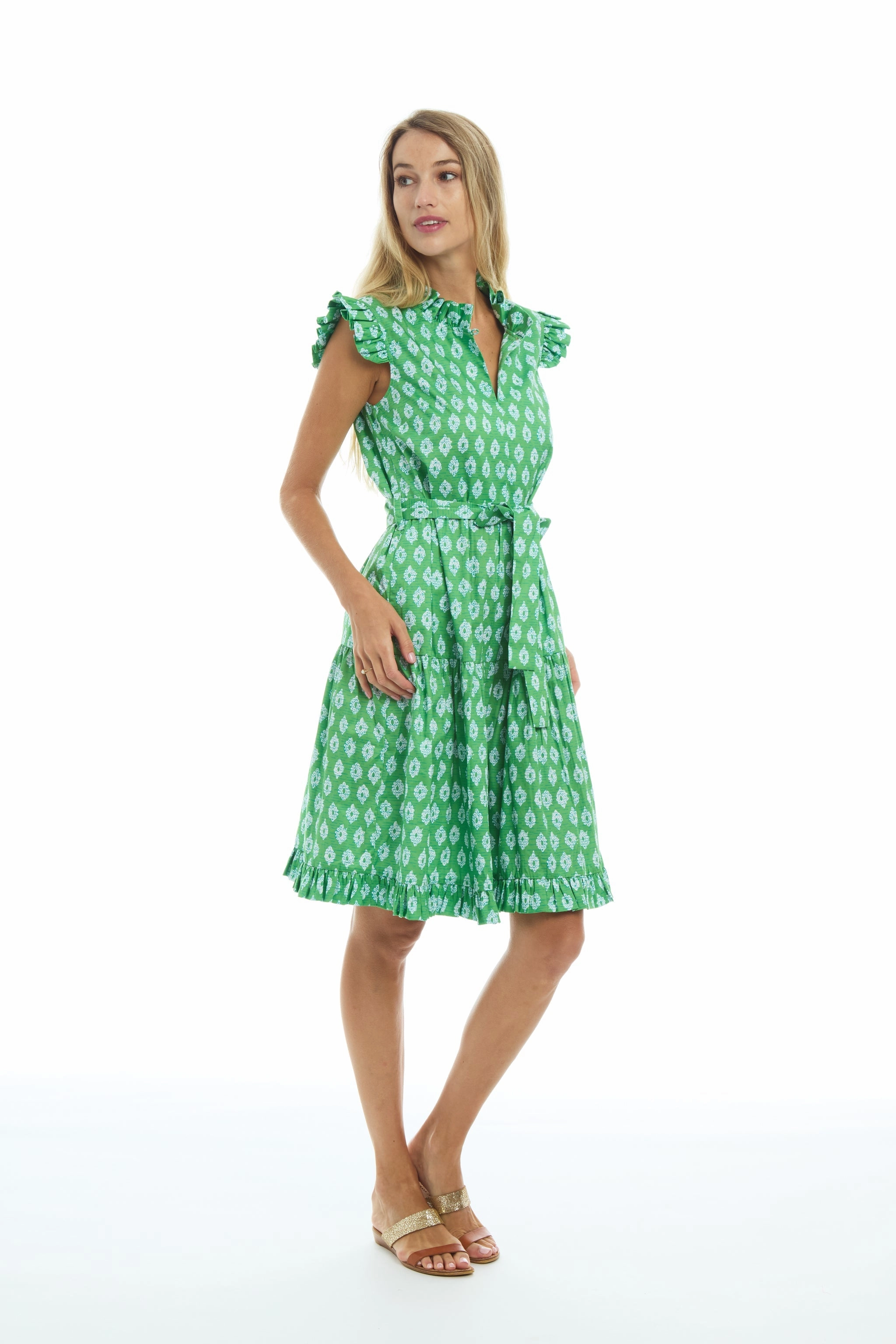 Patty Kim Megan Dress - Green Foulards maxi dresses clearance