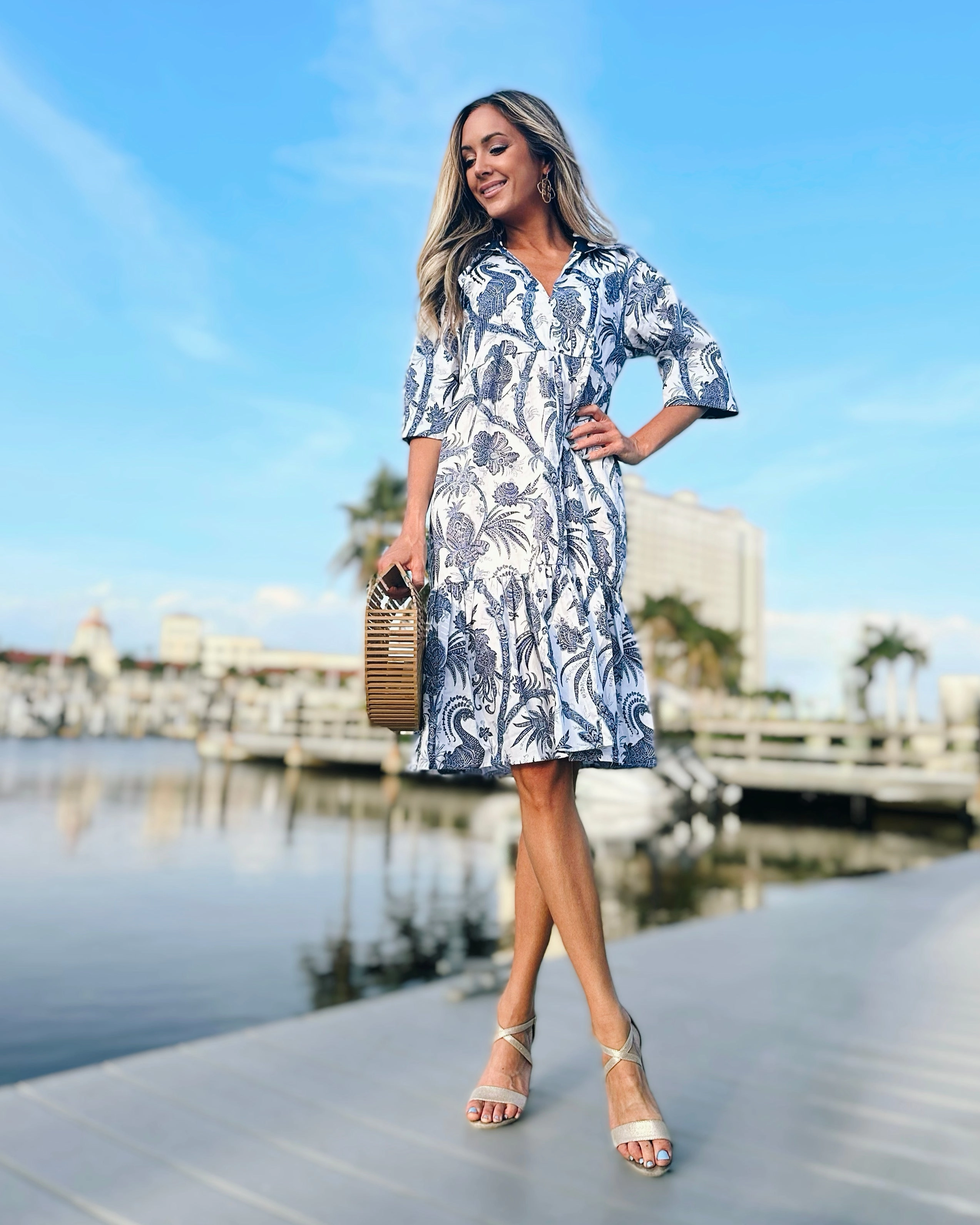 Patty Kim Rebecca Dress - Navy Peacock