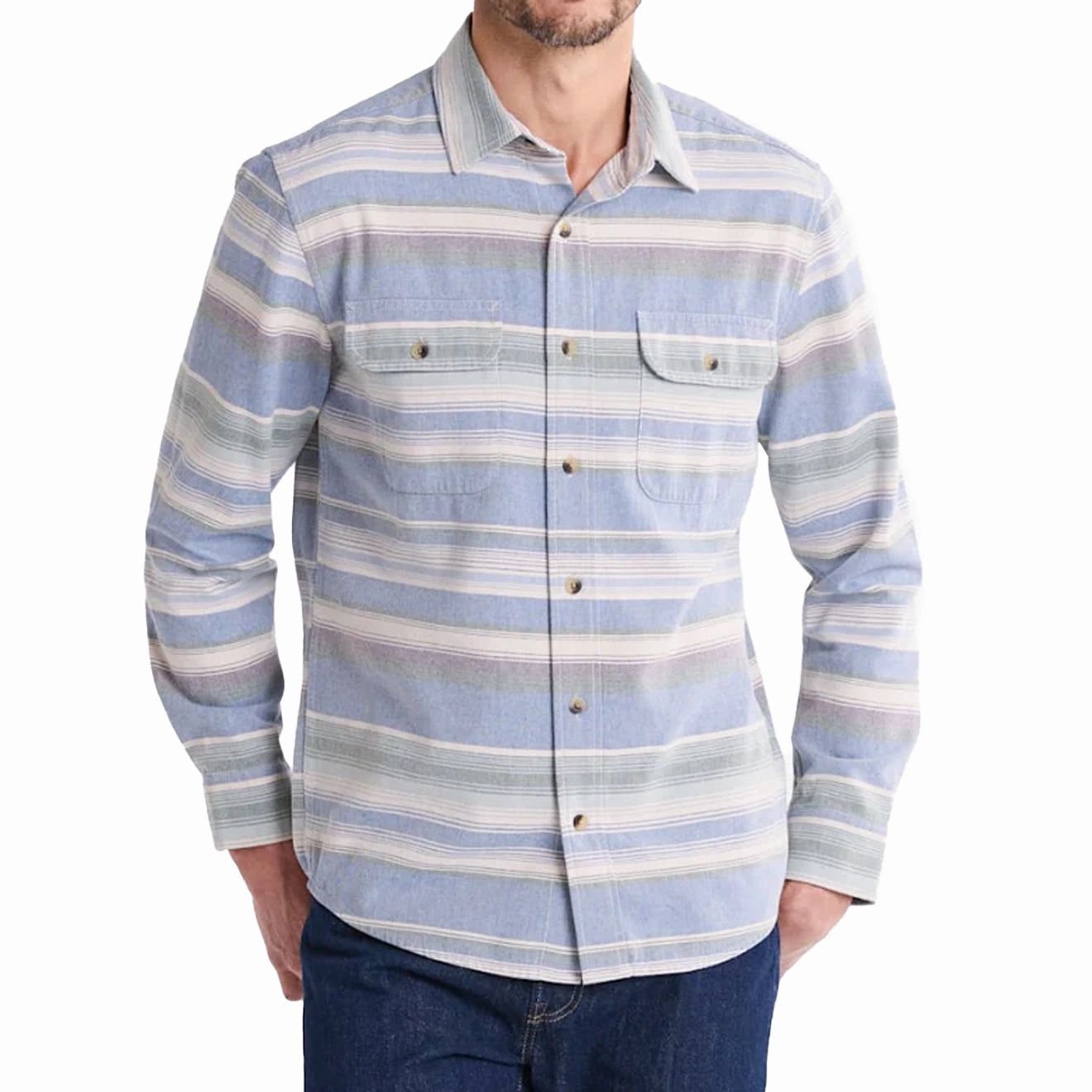 Pendleton Beach Shack Shirt Navy Stripe