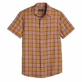 Pendleton Dawson Linen Shirt Bronze / Red / Blue Plaid mens tank tops best deals